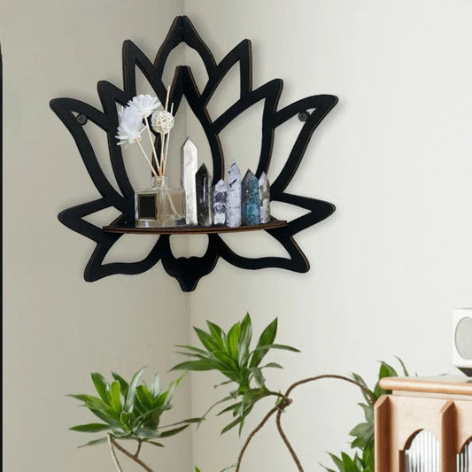 Wooden Lotus Hollow Decorative Rack